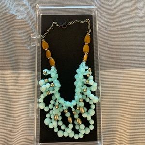 Anthropologie blue chandelier necklace